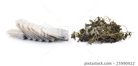 Teabag and dry tea Isolated on white background 25990922
