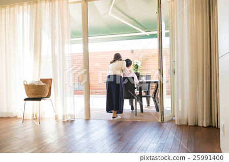 Middle couple and relax on the terrace 25991400