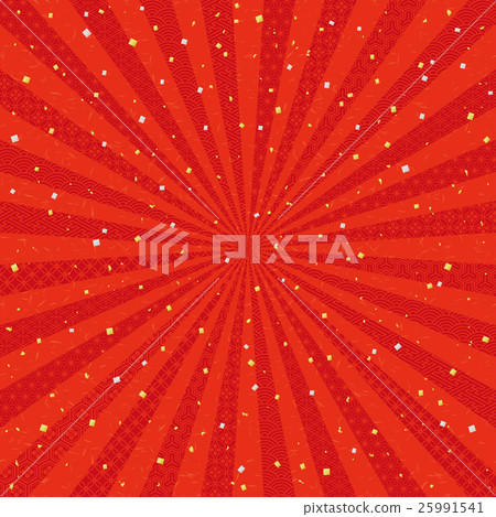 紅色輻形金銀色的日本式背景 25991541