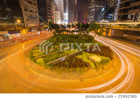 Hong Kong city (central) and traffic of street Hong Kong city (central) and traffic of street 25992360