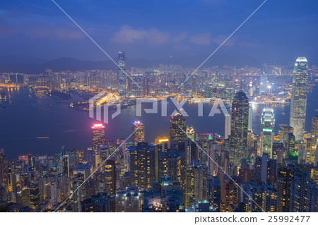 Hong Kong city at night 25992477