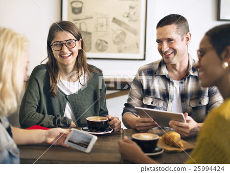 Break Casual Coffee Shop Coworker Cheerful Concept Break Casual Coffee Shop Coworker Cheerful Concept 25994424