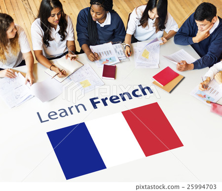 Stock Photo: Learn French Language Online Education Concept