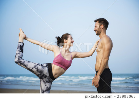 Yoga Exercise Stretching Meditation Concentration Summer Concept 25995063