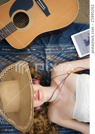 Beach Summer Holiday Vacation Traveling Relaxation Concept Beach Summer Holiday Vacation Traveling Relaxation Concept 25995262