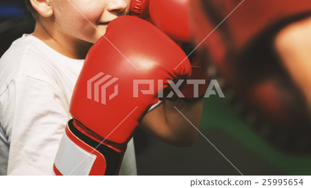 Boy Training Boxing Exercise Movement Concept Boy Training Boxing Exercise Movement Concept 25995654