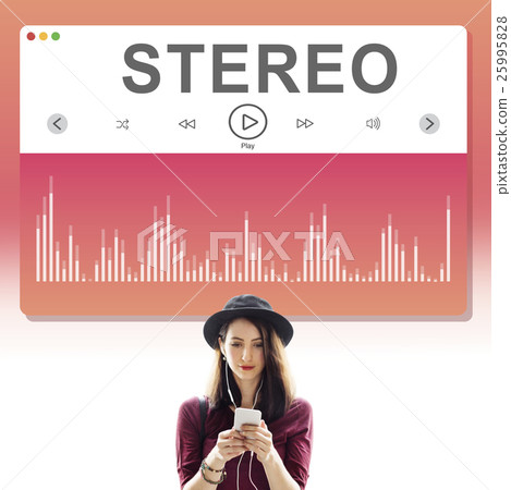 Lady Standing Listing Music Concept 25995828