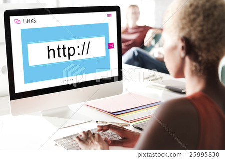 HTTP WWW Website Links Search Box Graphic Concept 25995830