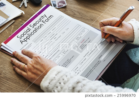 Social Security Application Form Insurance Pension Concept 25996970