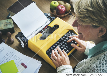 Typing Typewriter Vintage Style Alphabet Concept 25997279