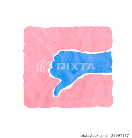 Thumb down icon handmade isolated Thumb down icon handmade isolated 25997577