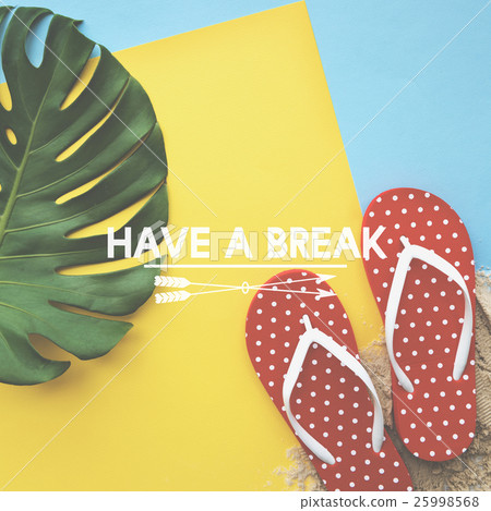 Summer Break Lifestyle Flipflop Vacation Words Concept Summer Break Lifestyle Flipflop Vacation Words Concept 25998568