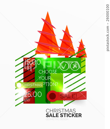 Vector Geometric Christmas Sale Stickers 26000100
