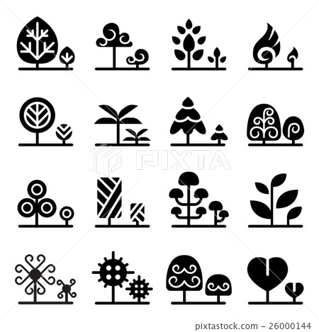 Tree icons-插圖素材 [26000144] - PIXTA圖庫