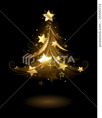 Golden fir with stars Golden fir with stars 26000254