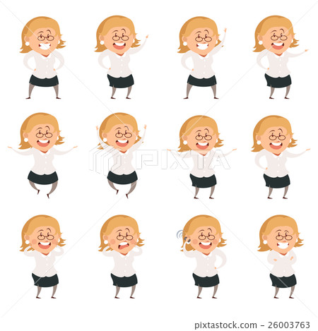 Set of cartoon office women Set of cartoon office women 26003763