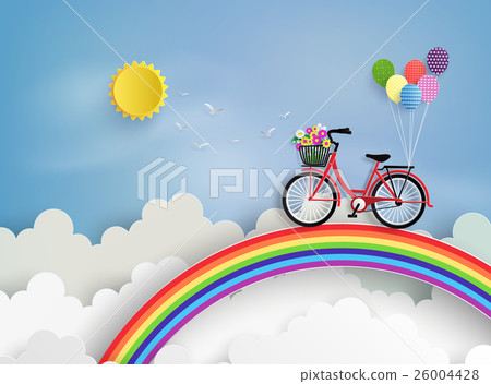 Bicycle riding on a rainbow 26004428