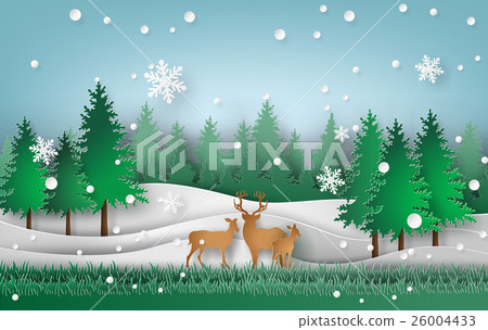 Deer in the forest. 26004433