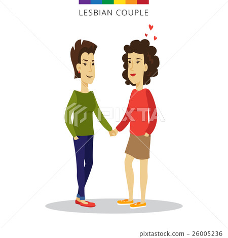Vector lesbian couple love concept. Family of two 26005236