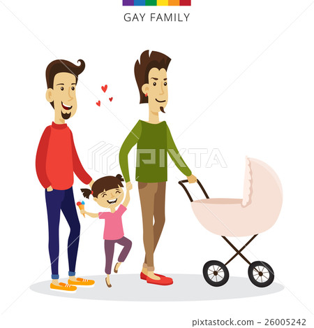 Vector gay couple love concept. Family of two men - Stock Illustration ...