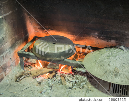 Old traditional stone bread oven stove with Old traditional stone bread oven stove with 26005315