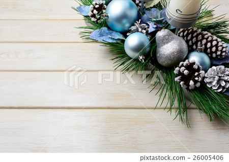 Christmas background with decorated candleholder  26005406