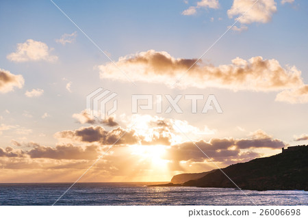 Sunset over the sea near the Gozo island, Malta. Sunset over the sea near the Gozo island, Malta. 26006698