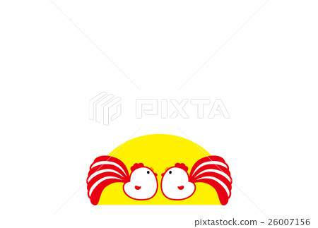 新年卡2017年雞根紅色和白色的尾巴 26007156