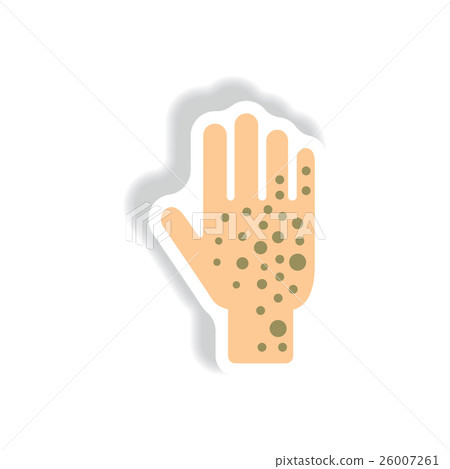 Vector paper sticker various symptoms of Zika on Vector paper sticker various symptoms of Zika on 26007261