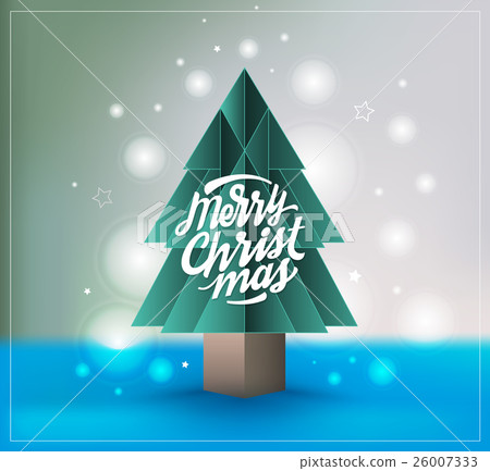 Christmas tree paper style with Merry Christmas Christmas tree paper style with Merry Christmas 26007333