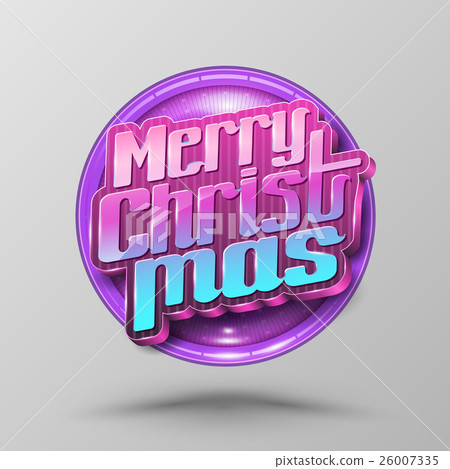 Merry Christmas lettering circle. Merry Christmas lettering circle. 26007335