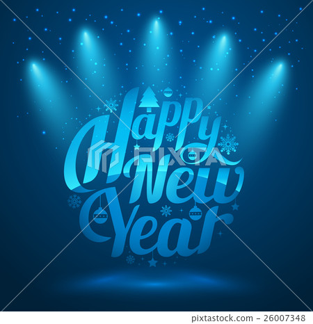 Happy New Year, lettering Greeting Card Happy New Year, lettering Greeting Card 26007348