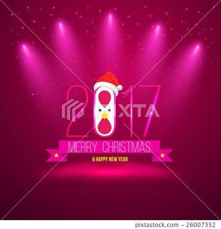 Pink Merry chrisoms and happy new year 2017 26007352
