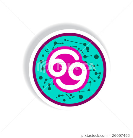 stylish icon in paper sticker style zodiac sign 26007463