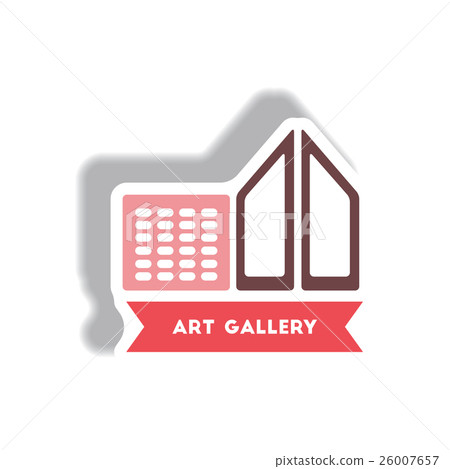 stylish icon in paper sticker style building art stylish icon in paper sticker style building art 26007657