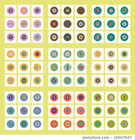 Collection of stylish vector icons in colorful 26007687