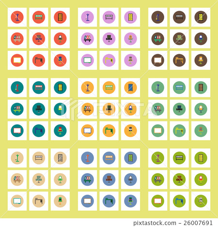 Collection of stylish vector icons in colorful Collection of stylish vector icons in colorful 26007691