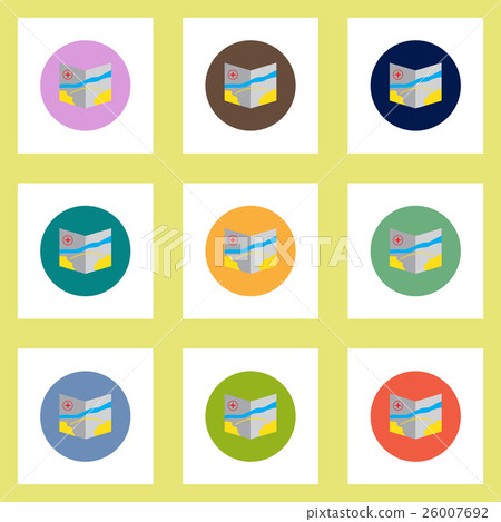 Collection of stylish vector icons in colorful Collection of stylish vector icons in colorful 26007692