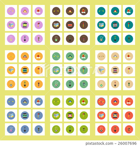 Collection of stylish vector icons in colorful Collection of stylish vector icons in colorful 26007696