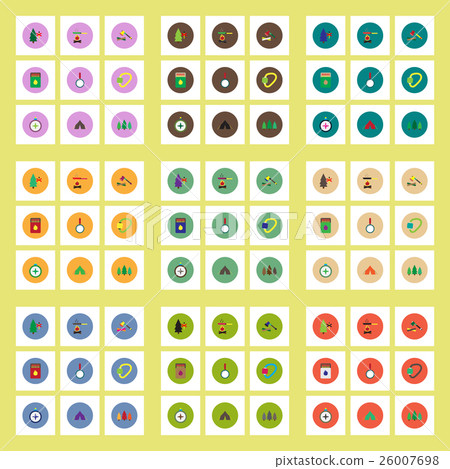 Collection of stylish vector icons in colorful Collection of stylish vector icons in colorful 26007698