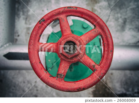 top view on old handwheel of valve 26008009