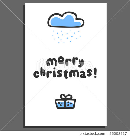 Merry christmas greeting card with cute doodle Merry christmas greeting card with cute doodle 26008317