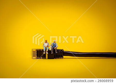 Relaxing support team. Technology concept 26008959