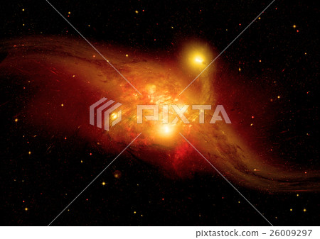 Stars, dust and gas nebula in a far galaxy Stars, dust and gas nebula in a far galaxy 26009297