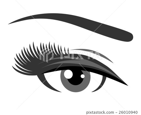 grey eye with long eyelashes 26010940