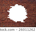 Big hole in the brick wall. With clipping path 26011262