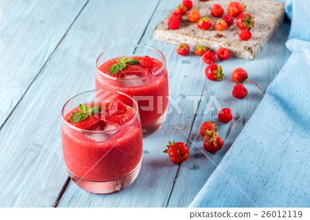 smoothie of strawberries and raspberries smoothie of strawberries and raspberries 26012119
