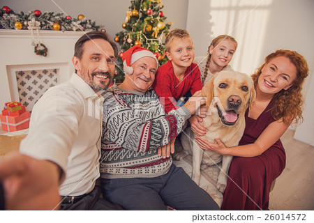 Happy family making selfie on holiday 26014572