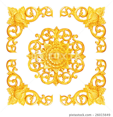 Pattern of flower carved  for decoration isolated 26015649