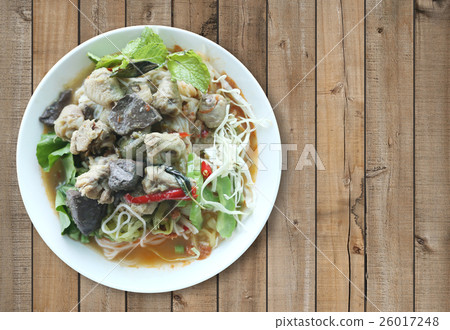 Curry chicken noodles (KHANOM CHIN). Curry chicken noodles (KHANOM CHIN). 26017248